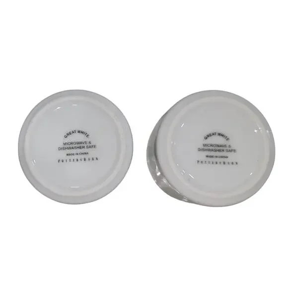 Pottery Barn GREAT WHITE Condiment Service Butter Jam Sugar  display picture 1